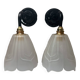 Set of two Art Deco glass wall lights