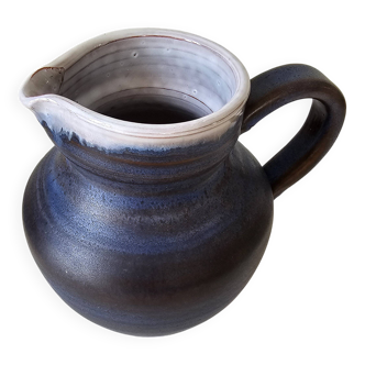 Glazed ceramic pitcher signed Ludovic (Salins)