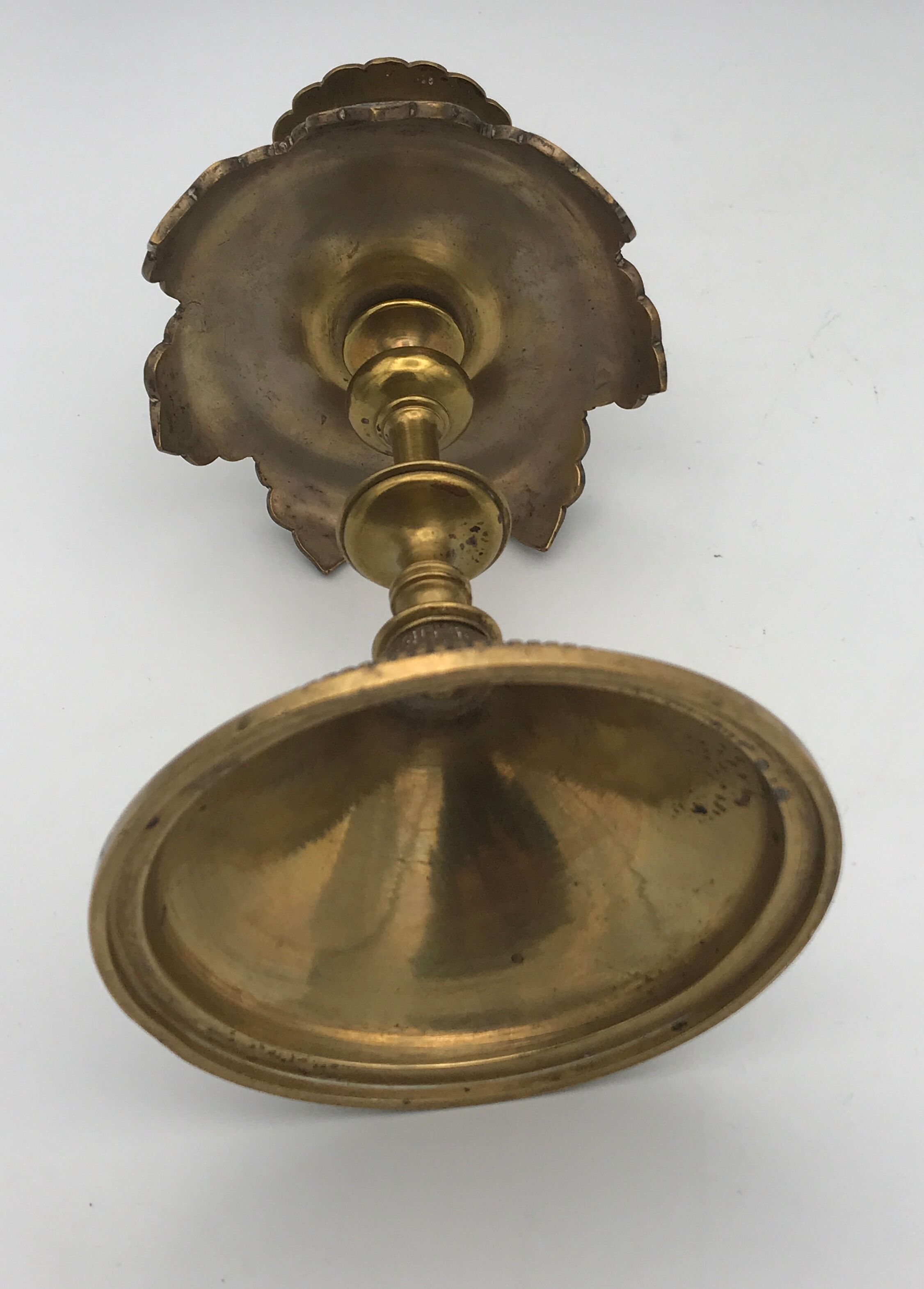 Old persian candle holder, ottoman in brass chiseled XIXth