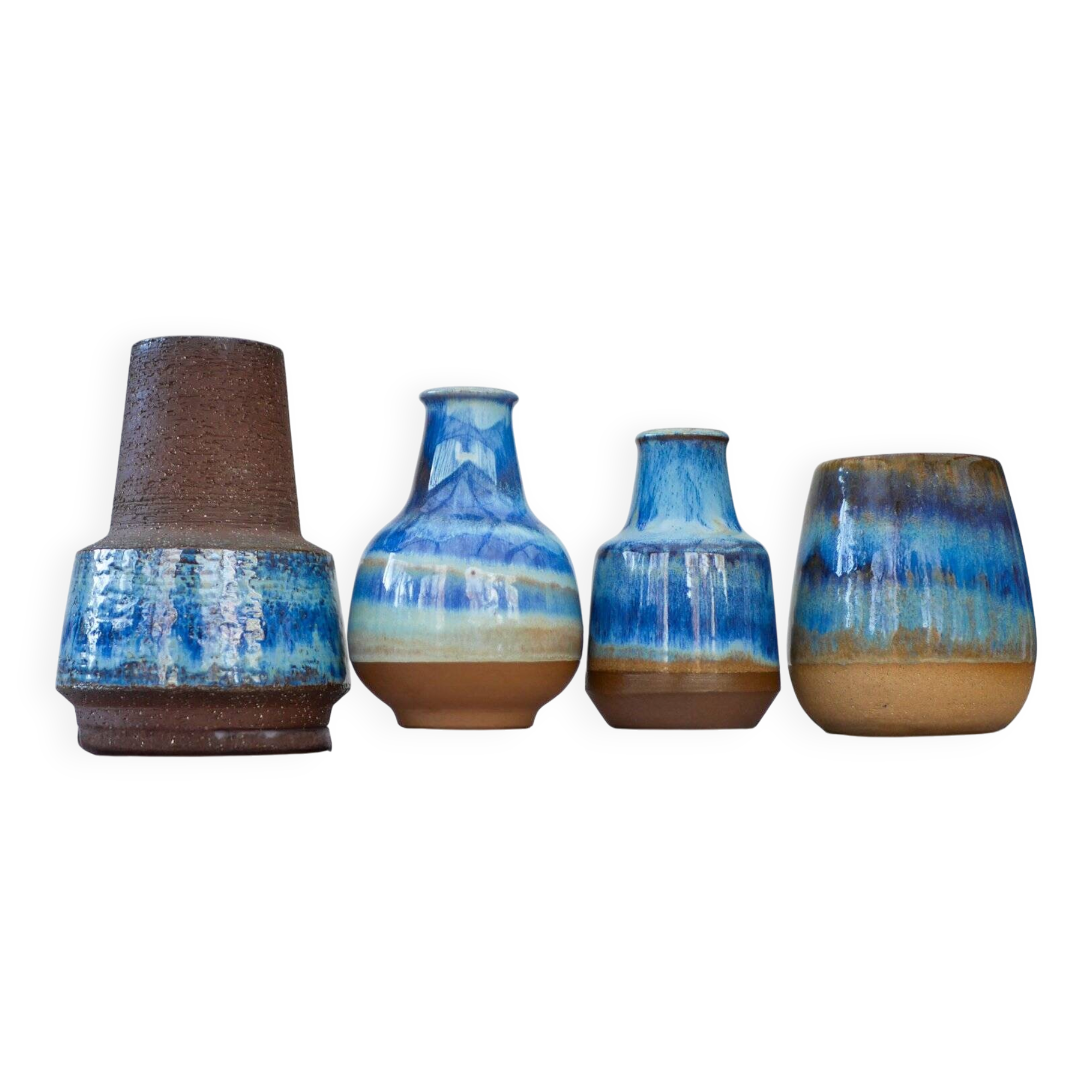 Mid-century modern art pottery vases by Michael Andersen, 1960s, set of 4