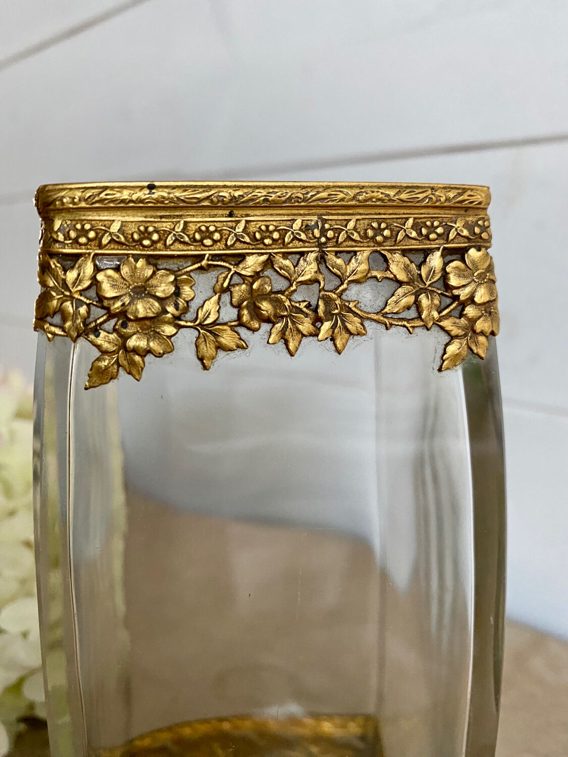 Vase en verre et laiton années 30