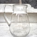 Chiseled glass pitcher
