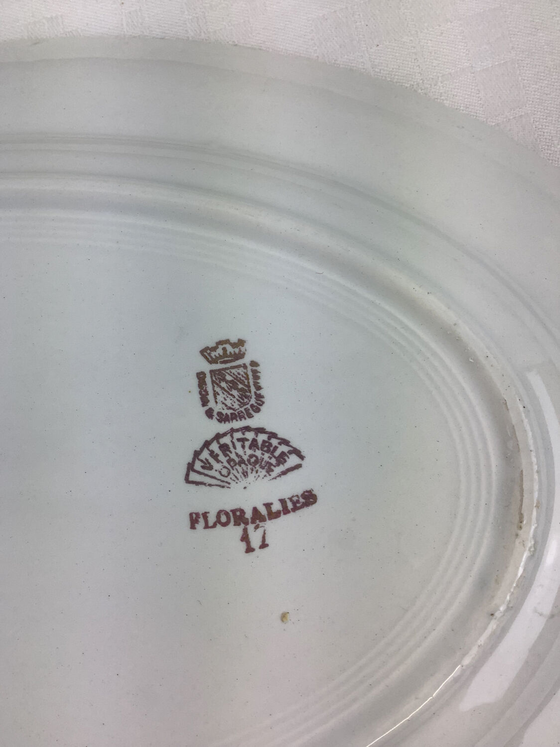 Old artisanal dish made in France Digoin