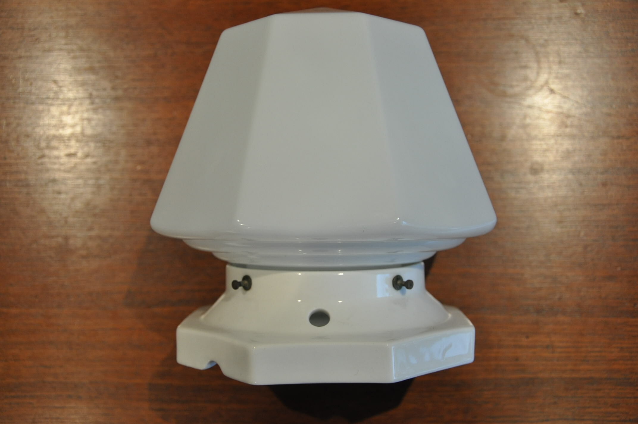 Vintage opaline and porcelain ceiling lamp