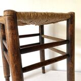 Straw and wood stool