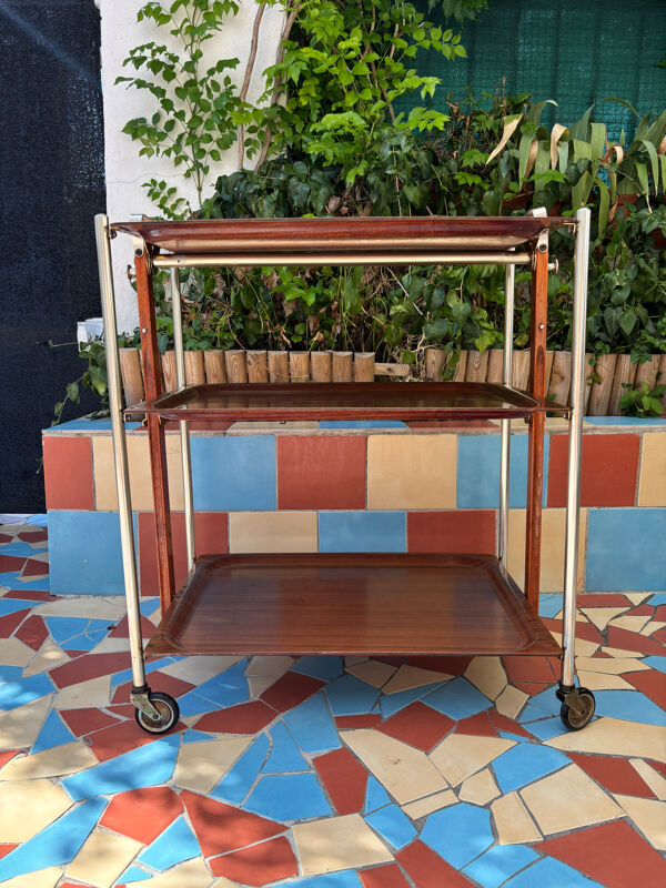 Table desserte pliante Textable à roulettes platex