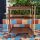 Folding serving table Textable on wheels platex