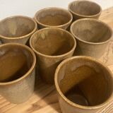 Set of 8 Digoin stoneware cups
