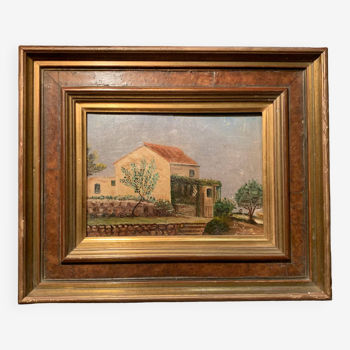 Painting representing a Provençal landscape