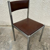 4 vintage leather/iron chairs