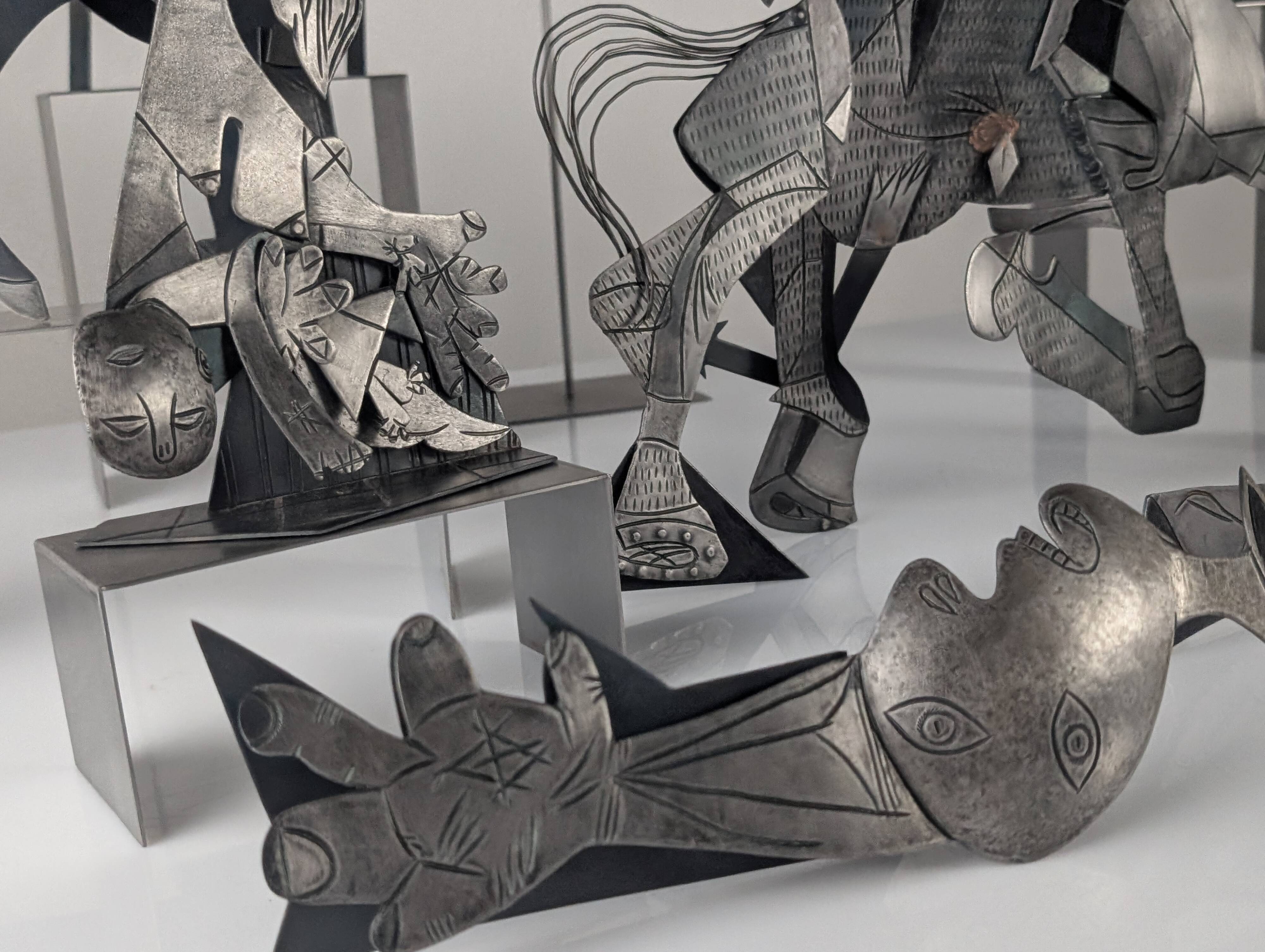 Sculptural Group "After Picasso" in Metal, Guernica Tribute, Late 20th Cent