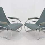 1970s Pair of Rare Tubular Armchairs
