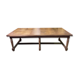 19th century oak farmhouse table with parquet flooring