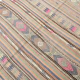 6x8 Green & Blue Striped Handmade Kilim Rug, 174x256Cm