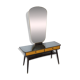 Sidetable met lades en grote spiegel met gouden rand, kaptafel
