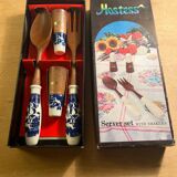Vintage salad servers with cutlery set