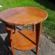 Gueridon vintage placage chêne
