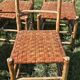 Chestnut chair, woven leather seat