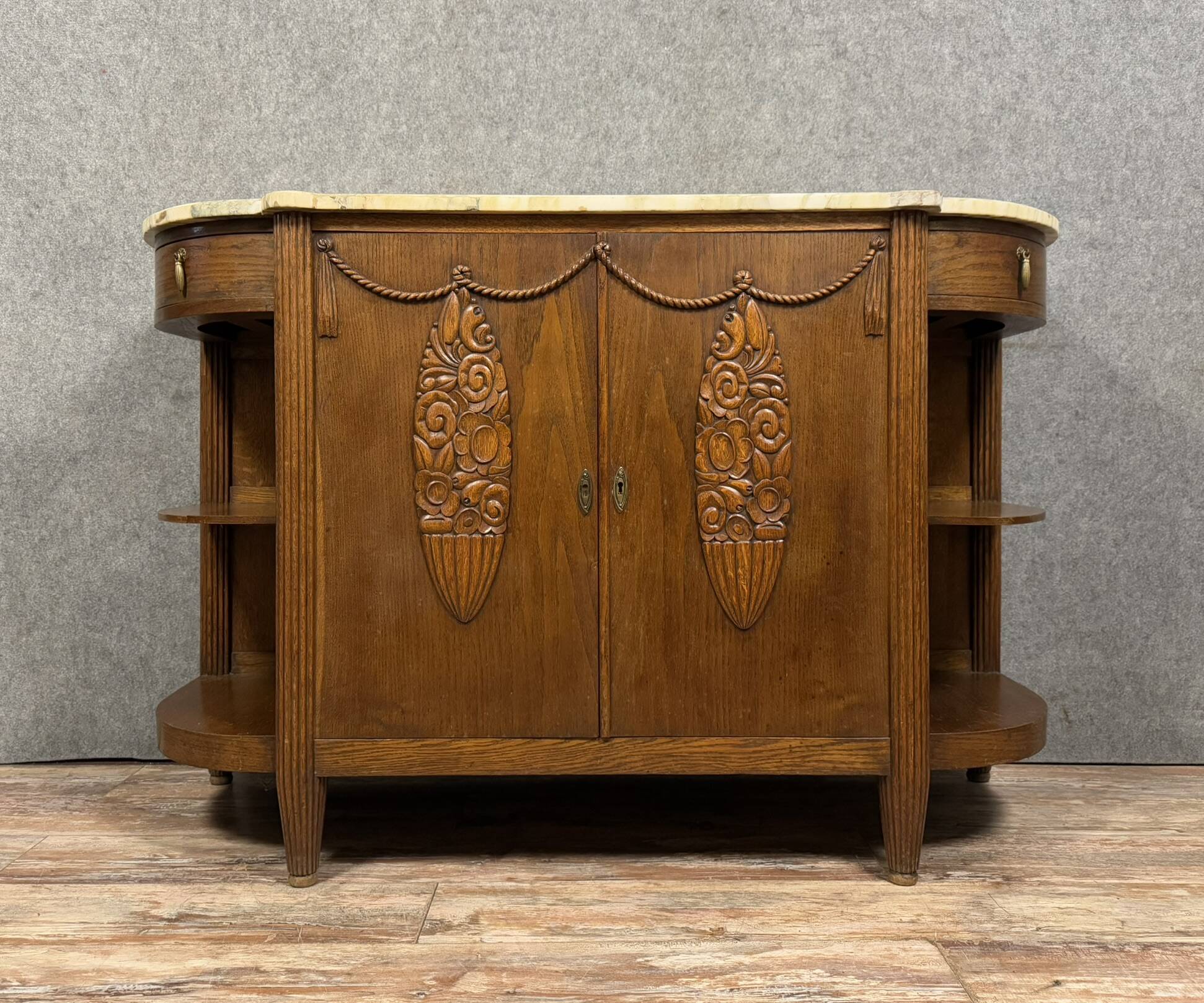 In the style of Dufresne: Art Nouveau period oak sideboard circa 1900