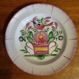 Assiette ancienne Panier au Coq faïence de Lunéville