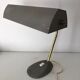 Vintage 1960 40cm grey cement Aluminor banker lamp