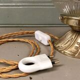 Glass and brass lamp