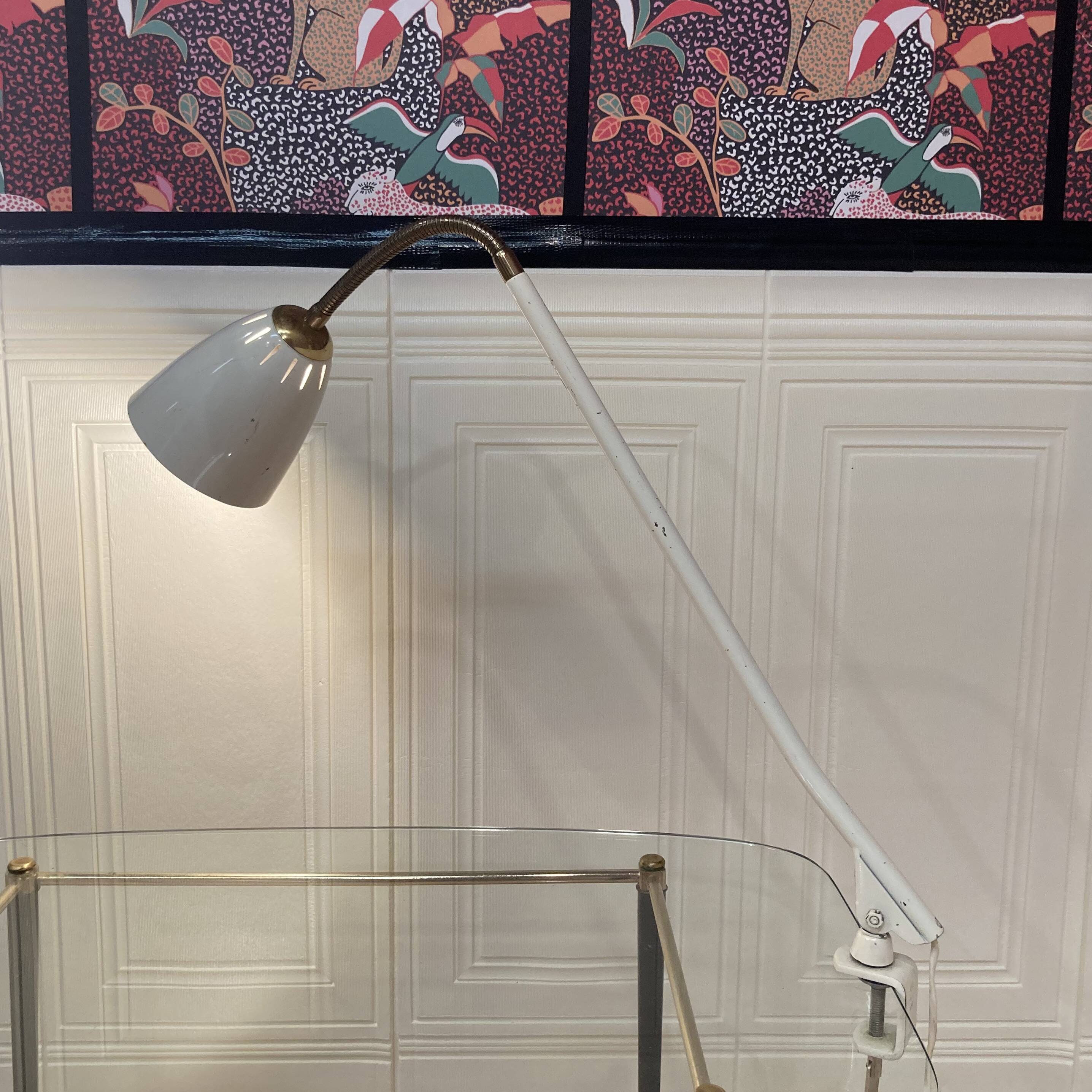 Pair of large modular scandinavian design wall lights from the 1950s.