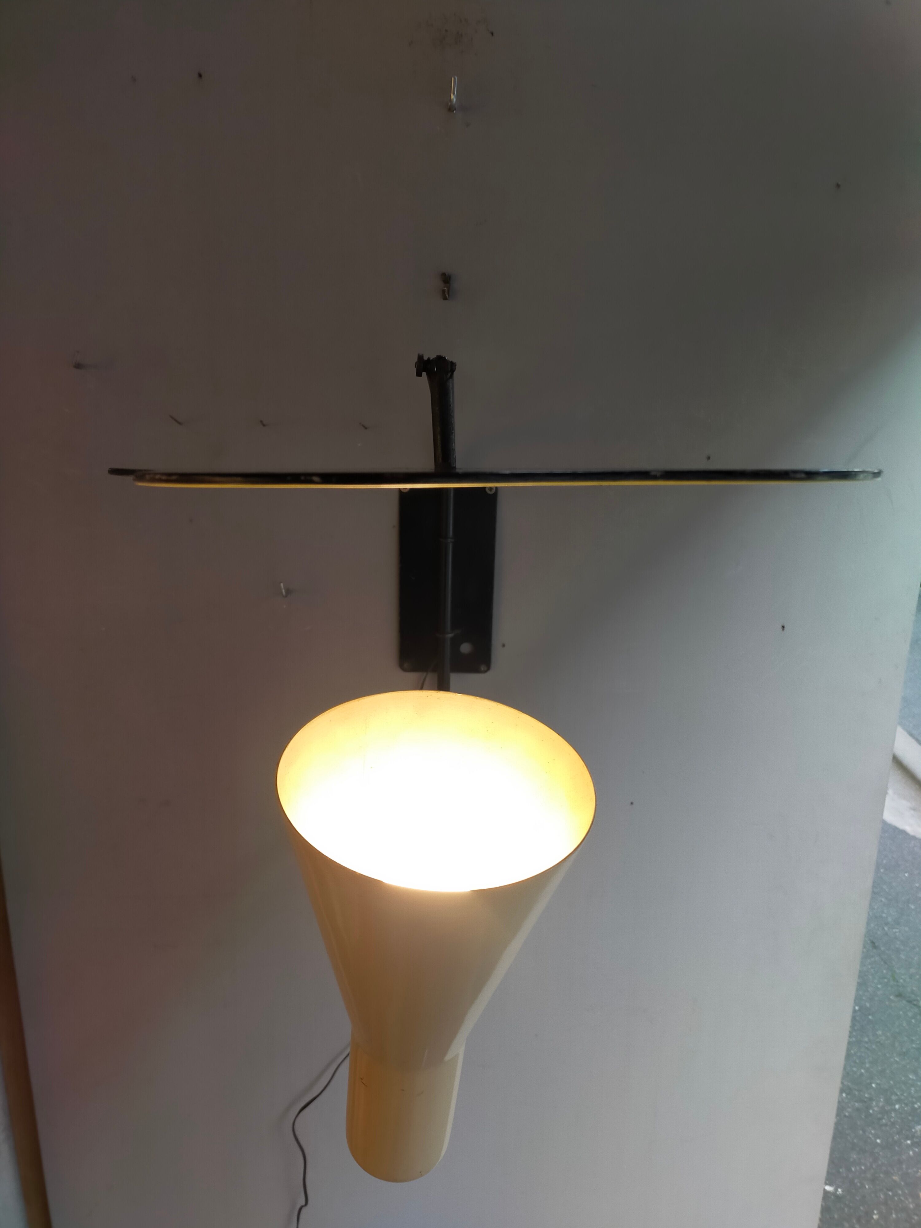 Reflector stem wall lamp from the 50s