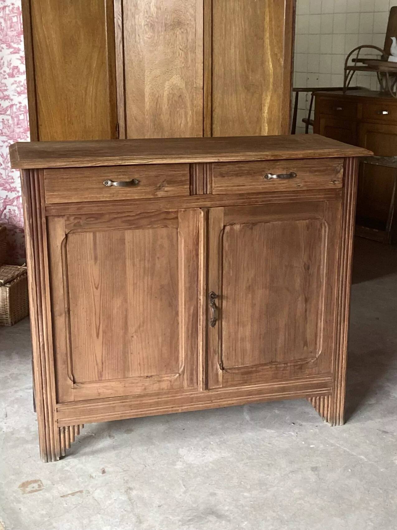 Antique sideboard in waxed pine, country house style