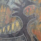 JEHAN - Painted Carved Panel with DRAKKAR Motif