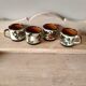 Set of 4 tea or coffee cups, Boch ceramic, Argenteuil series from the 60s