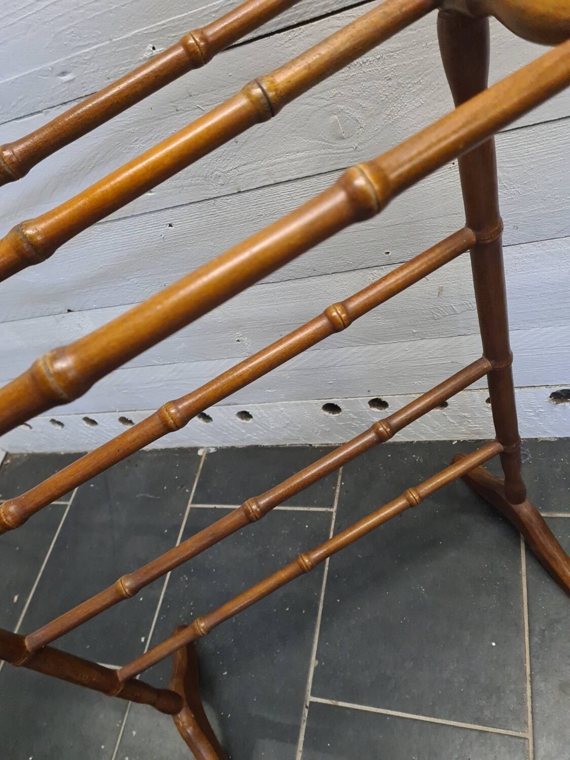 Bamboo style wooden towel holder