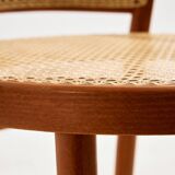 Beech and rattan armchair