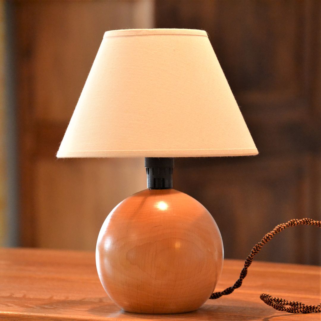 Table lamp, wooden ball foot