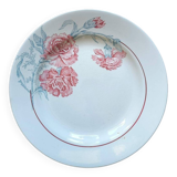 Vintage plate with carnation pattern Antibes half porcelain St Amand France