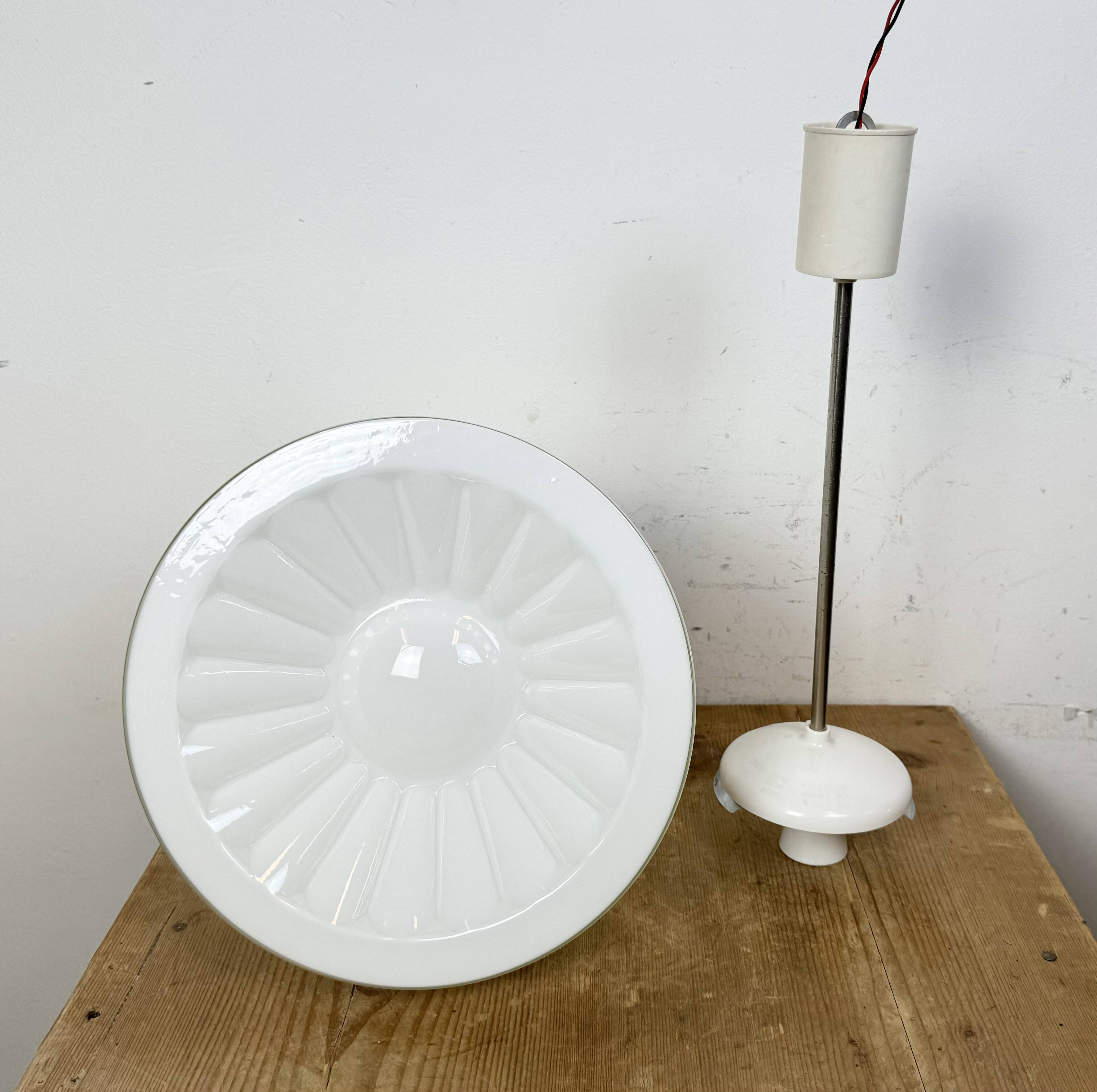 Vintage Chandelier with Milk Glass from Elektrosvit, 1960s