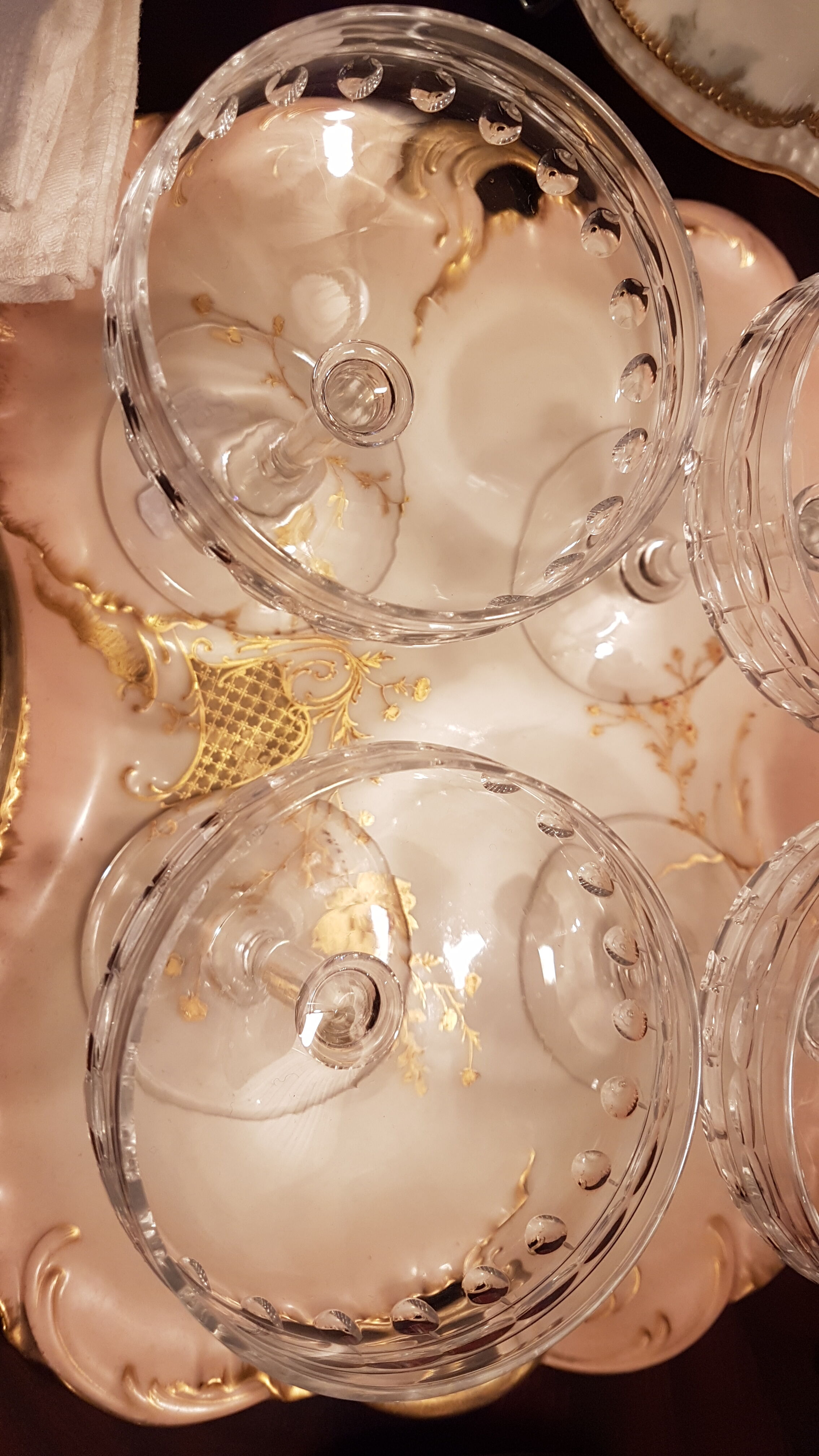 Set of 4 glasses cut Crystal