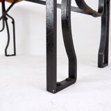 Industrial Bistro Table in Wood and Wrought Iron -
