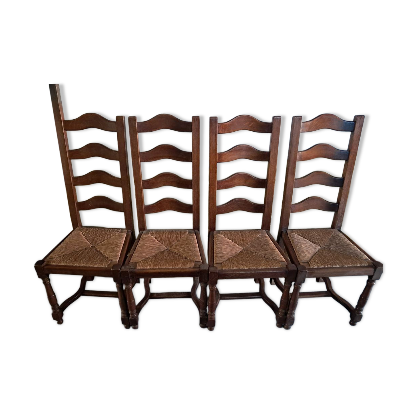 Lot de 4 chaises rustiques