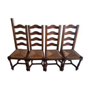 lot de 4 chaises rustiques