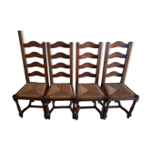 Lot de 4 chaises rustiques