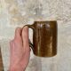 Set of 5 brown stoneware mugs