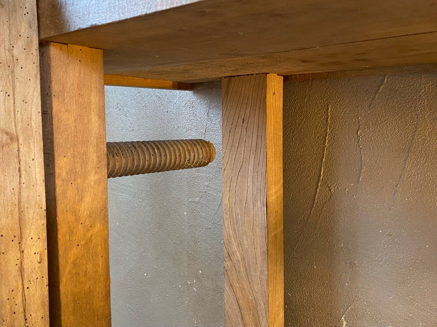 Vintage wooden workbench
