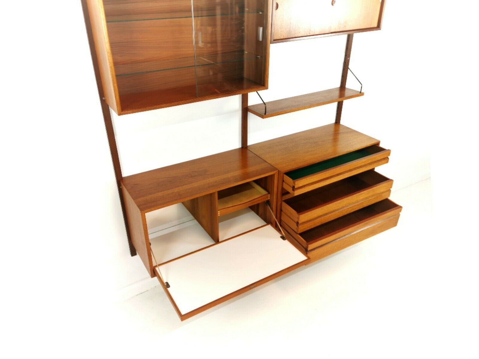 1960s Poul Cadovius Teak Shelving Wall Unit System Mid Century Vintage Danish