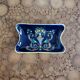 Petit vide-poche rectangulaire faïence de Gien Renaissance fond bleu