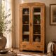 Armoire parisienne vitres biseautées chêne blond art déco 1930