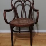 Fauteuil canné en bois courbé signé J.Kohn