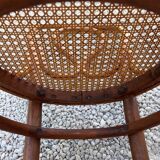 Thonet high bar chair in curved wood and cane