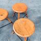 Industrial Low Tripod Stools, Belgium, 1950s, Set of 3