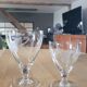 5 petits verres vintage en verre gravé